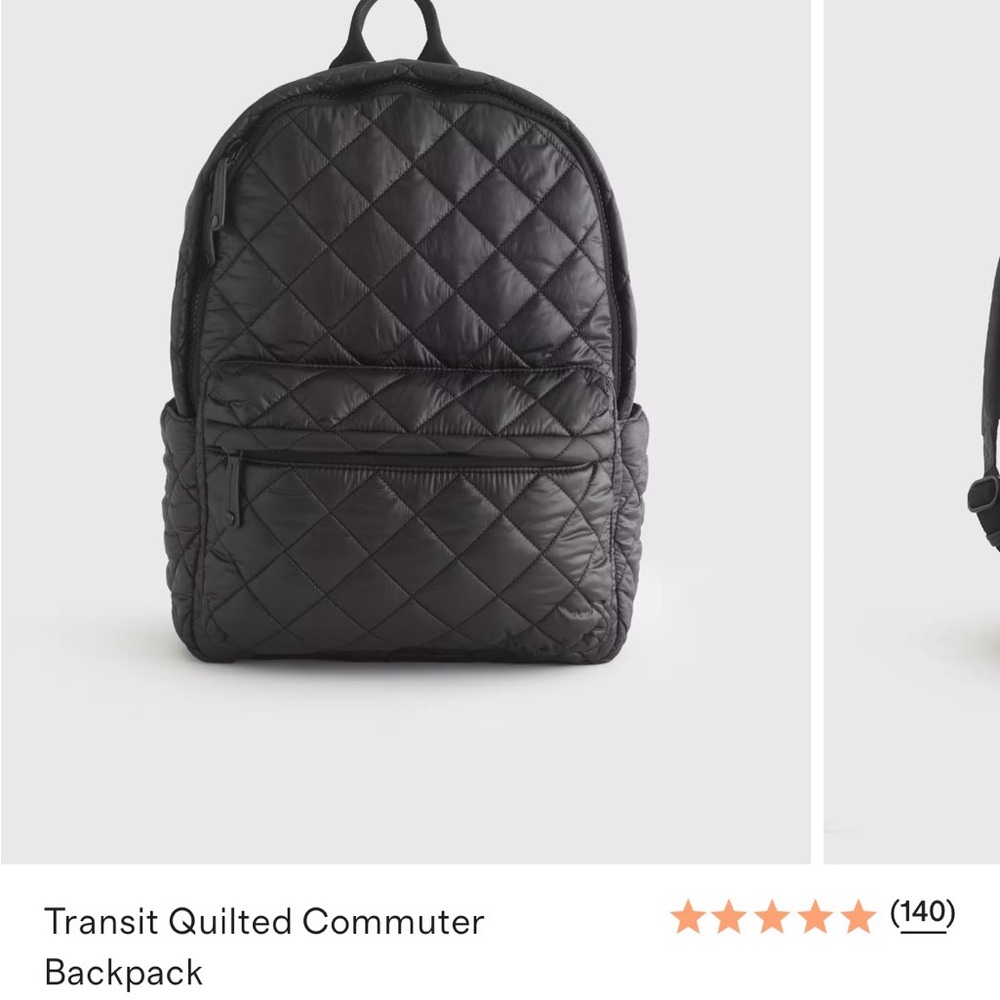 NWOT Quince transit backpack gray quilted